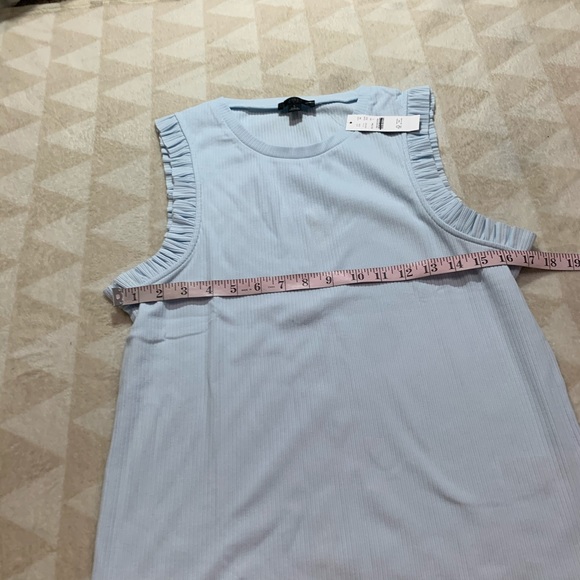 J crew blue rubbed ruffle tank top fitted - Picture 5 of 5